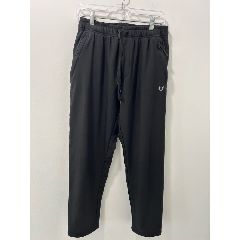 Northyard Mens Black Athletic Joggers Drawstring Zipper Pockets Size M